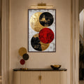 Gilded Circle Balance with walnut frame