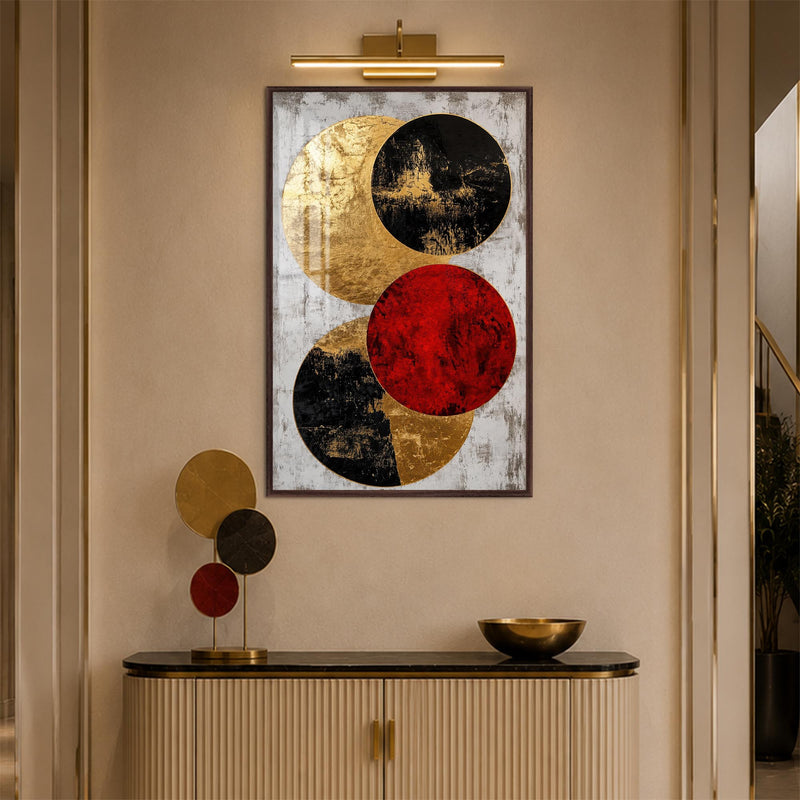 Gilded Circle Balance with walnut frame