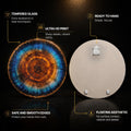 Emberwood Rings — tempered glass, ultra HD print, ready to hang