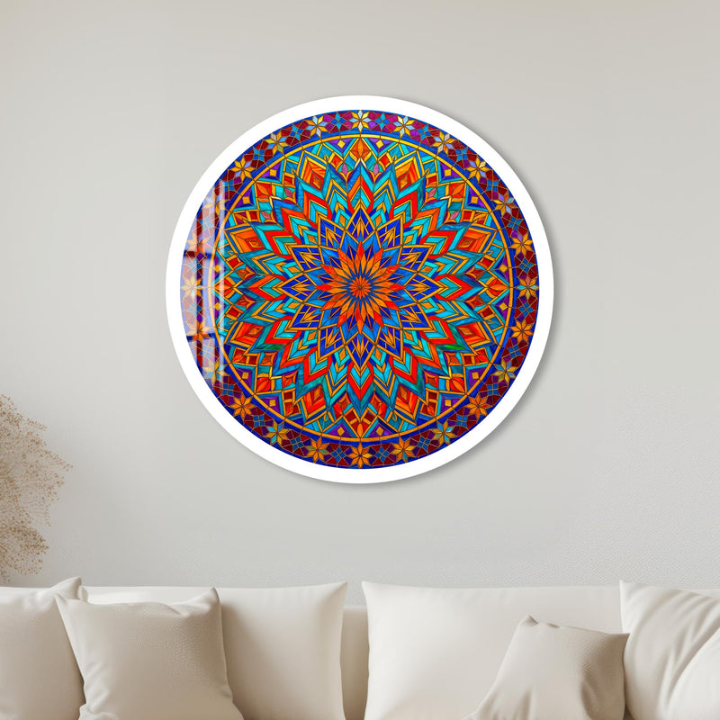 Bohemian Kaleidoscope with white frame