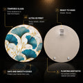 Golden Ginkgo Elegance — tempered glass, ultra HD print, ready to hang