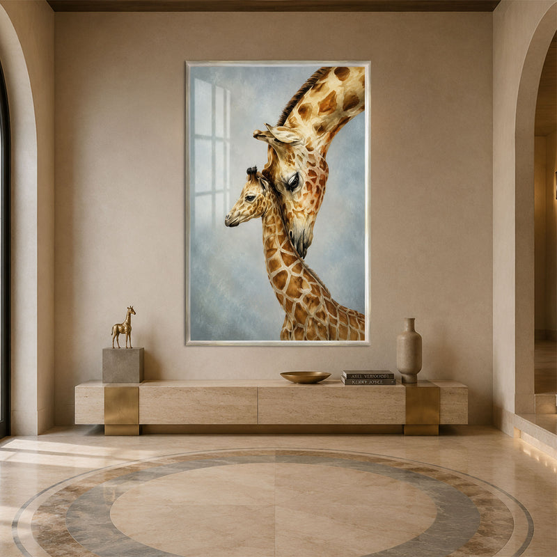 Tender Giraffes with silver frame