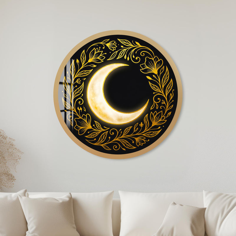 Golden Crescent Bloom with black frame