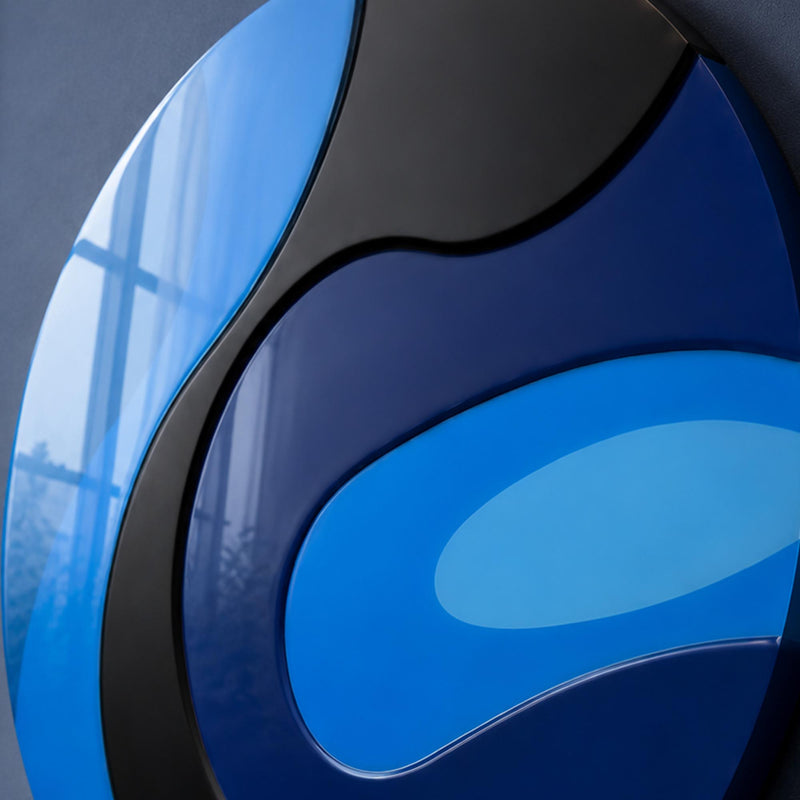 Glossy Blue Wave Swirl lifestyle view