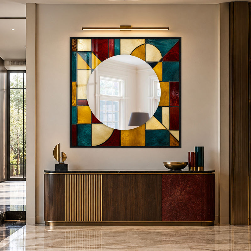 Jewel Mosaic with gold frame
