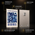 Kusama Evil Eye — tempered glass, ultra HD print, ready to hang