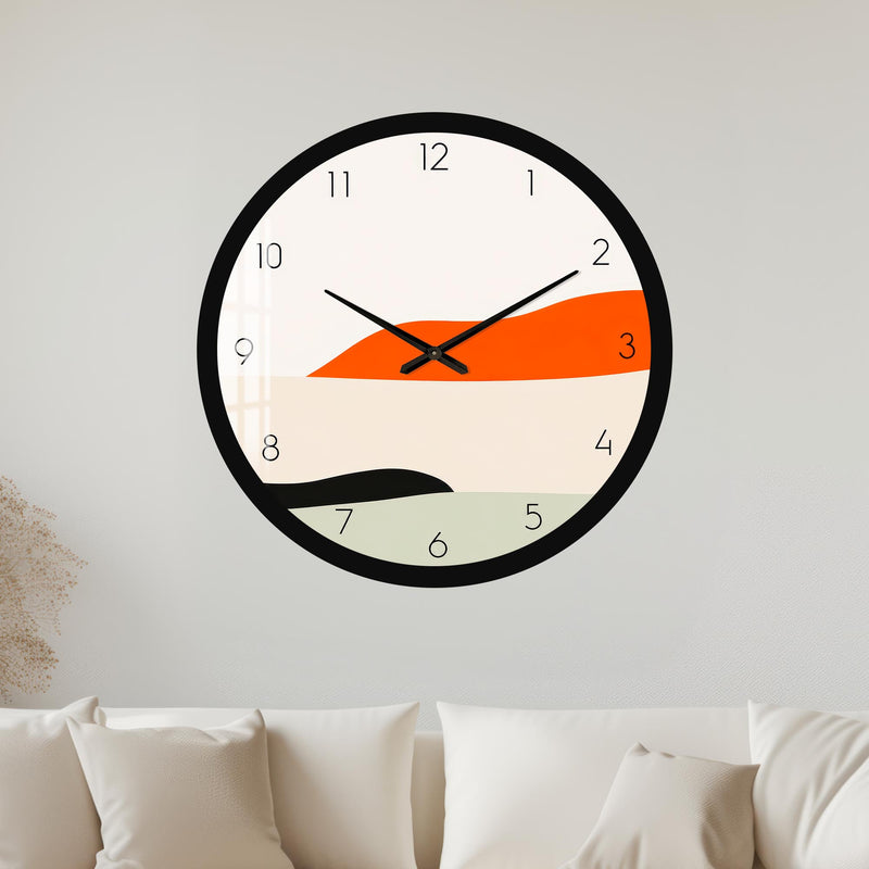 Orange Wave Abstract with black frame