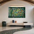 Artronauts Glass Print 18x12 cm | 7.1"x4.7" / White Boat Through Flower Field Glass Wall Art