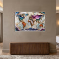 Agate World Map with white frame