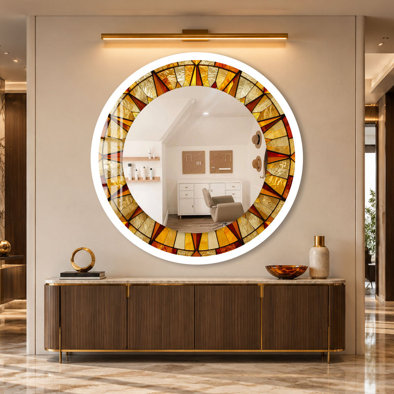 Amber Sunburst with white frame