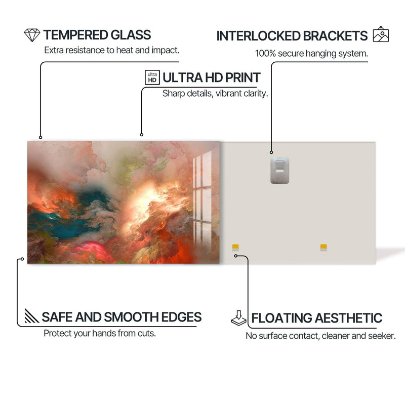 Artronauts Glass Print Aurora Flux-Abstract Tempered Glass Wall Art