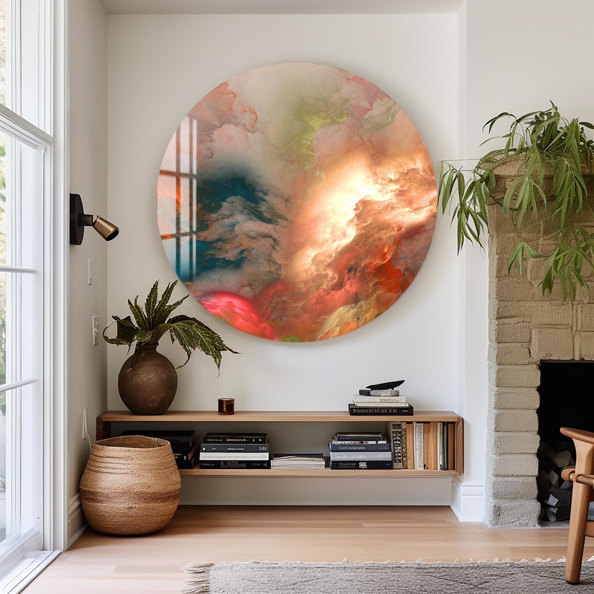 Celestial Rift-Rounded Tempered Glass Wall Art