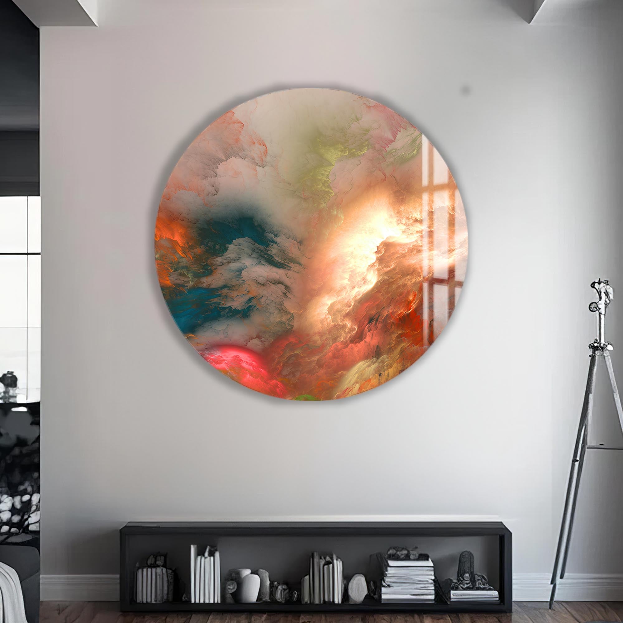 Celestial Rift-Rounded Tempered Glass Wall Art