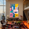 Artronauts Glass Print Abstract Geo Blocks- Tempered Glass Wall Art