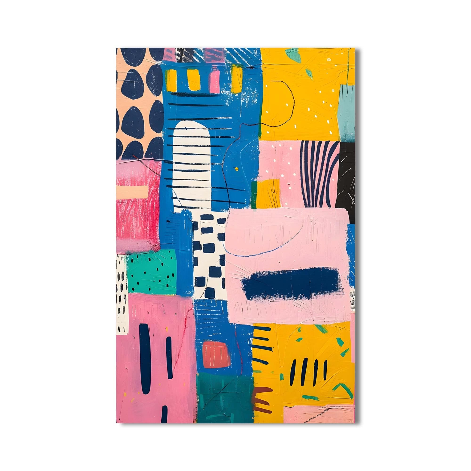 Artronauts Glass Print Abstract Geo Blocks- Tempered Glass Wall Art