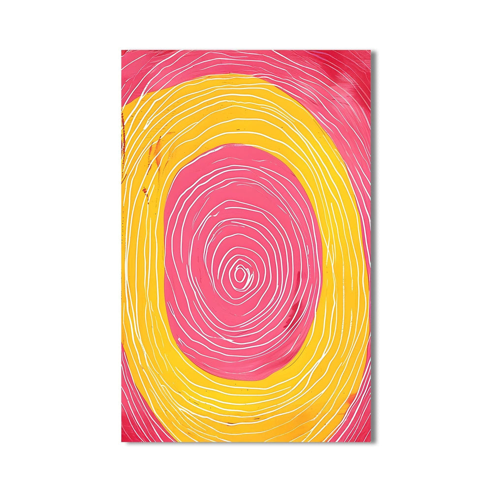 Artronauts Glass Print Abstract Pink & Yellow Spiral- Tempered Glass Wall Art