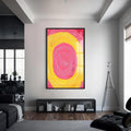 Artronauts Glass Print S | 72x46 cm | 28.3"x18.1" / Black Abstract Pink & Yellow Spiral- Tempered Glass Wall Art