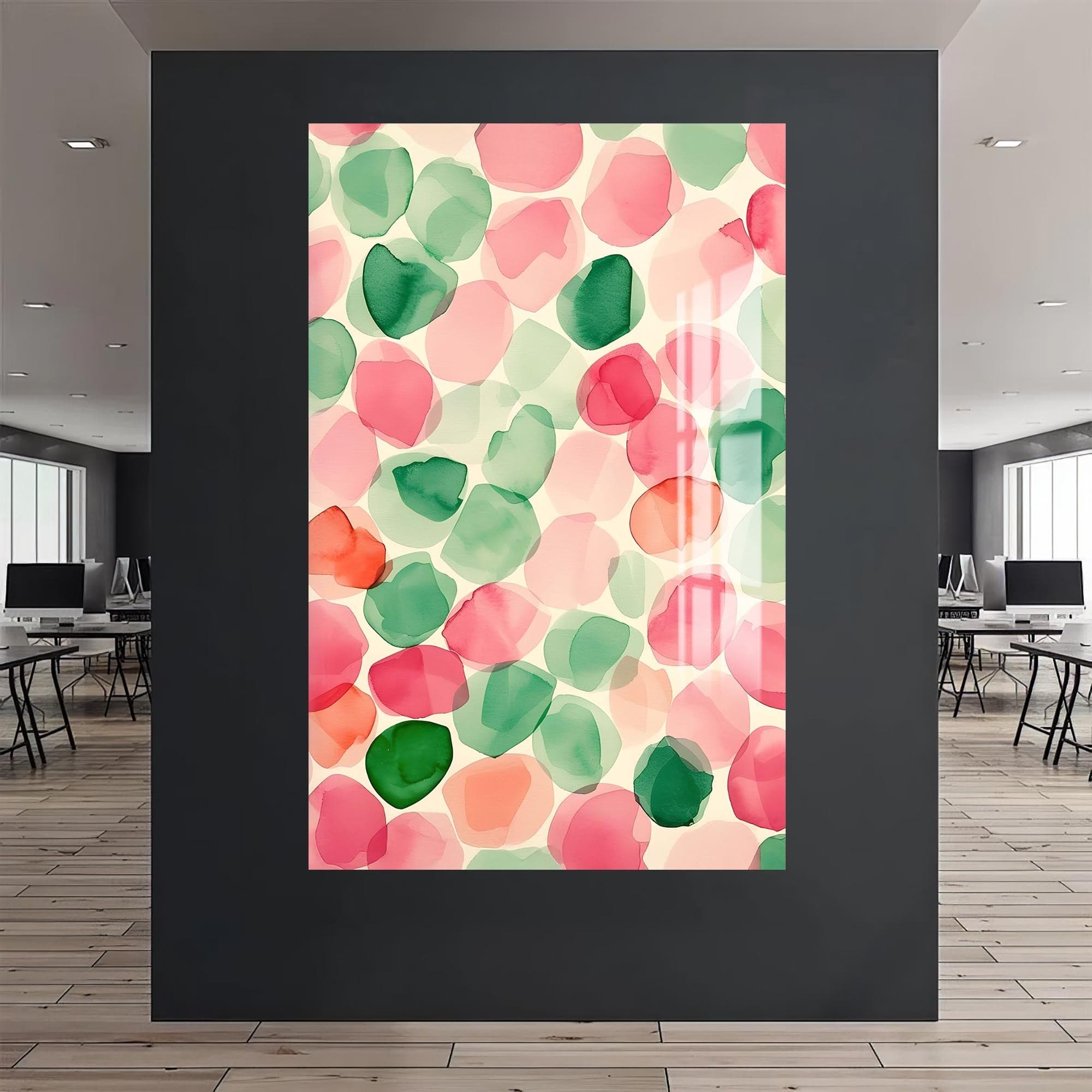 Artronauts Glass Print Watercolour Petals-Abstract Tempered Glass Wall Art