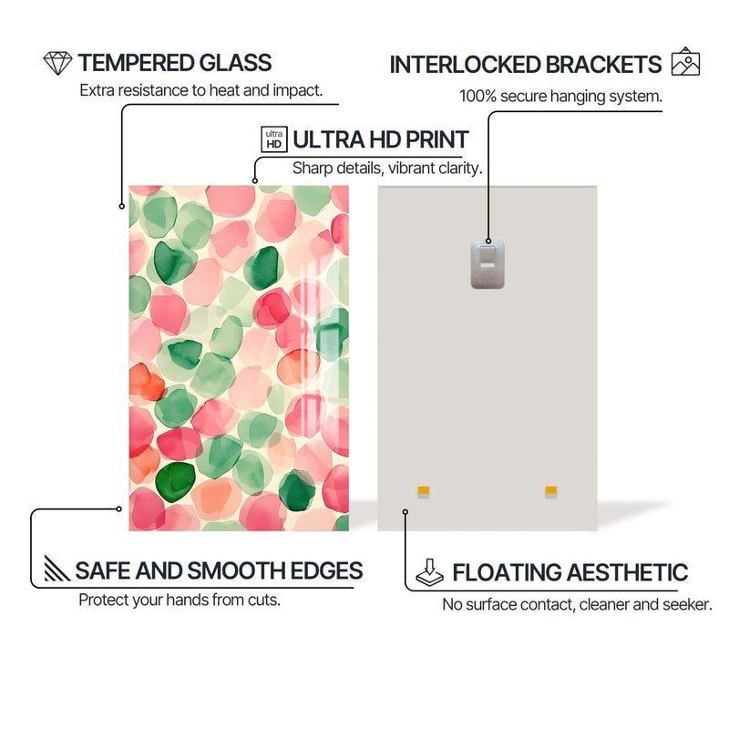 Artronauts Glass Print Watercolour Petals-Abstract Tempered Glass Wall Art