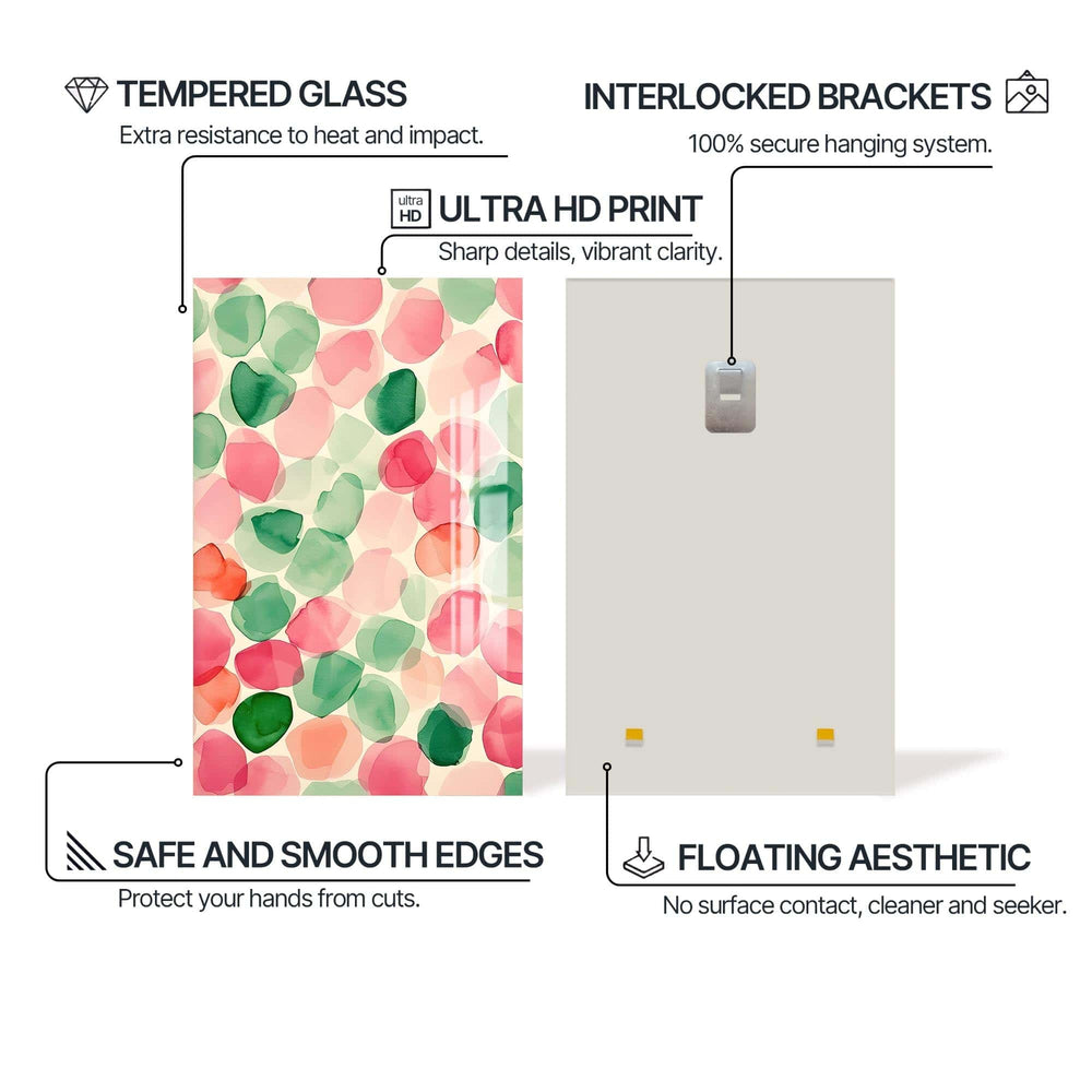 Artronauts Glass Print Watercolour Petals-Abstract Tempered Glass Wall Art