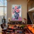 Artronauts Glass Print Floral Vase II- Abstarct Tempered Glass Wall Art