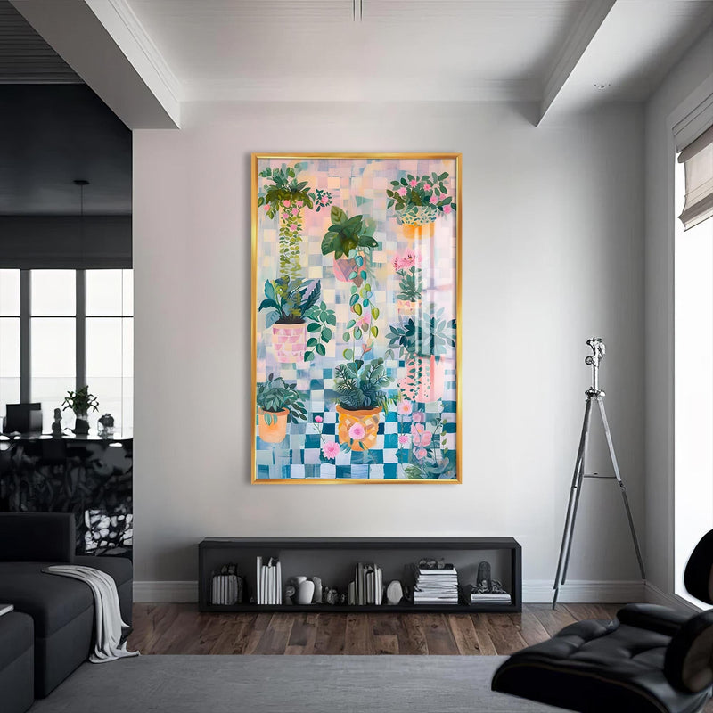 Artronauts Glass Print S | 72x46 cm | 28.3"x18.1" / Gold Abstarct Indoor Garden - Tempered Glass Wall Art