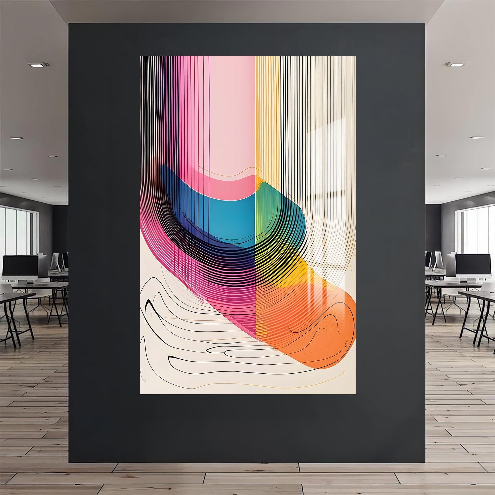 Artronauts Glass Print Gradient Curves- Abstract Tempered Glass Wall Art