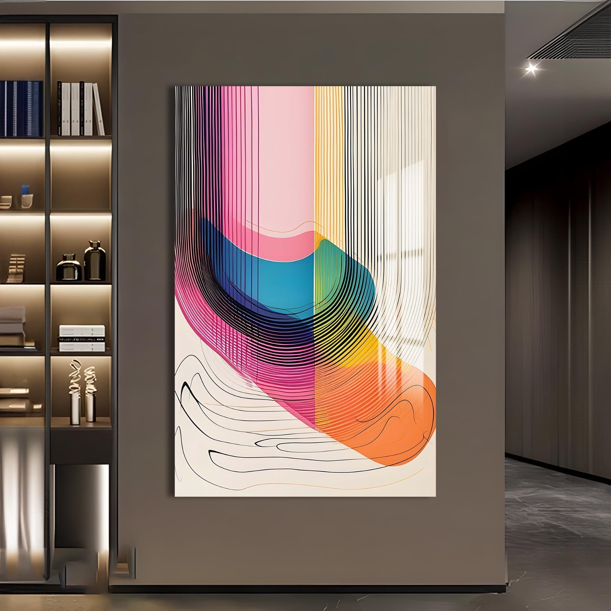 Artronauts Glass Print Gradient Curves- Abstract Tempered Glass Wall Art