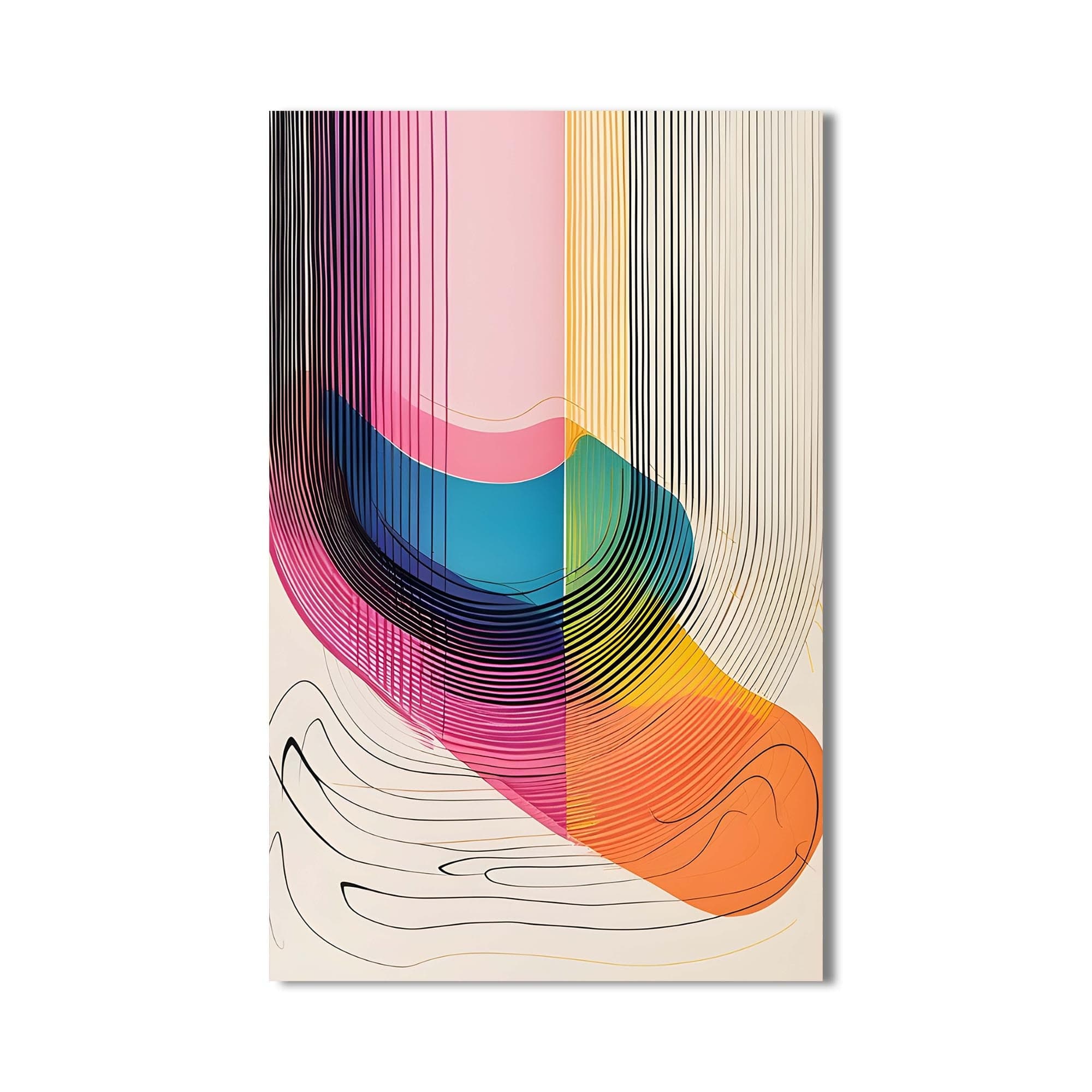 Artronauts Glass Print Gradient Curves- Abstract Tempered Glass Wall Art