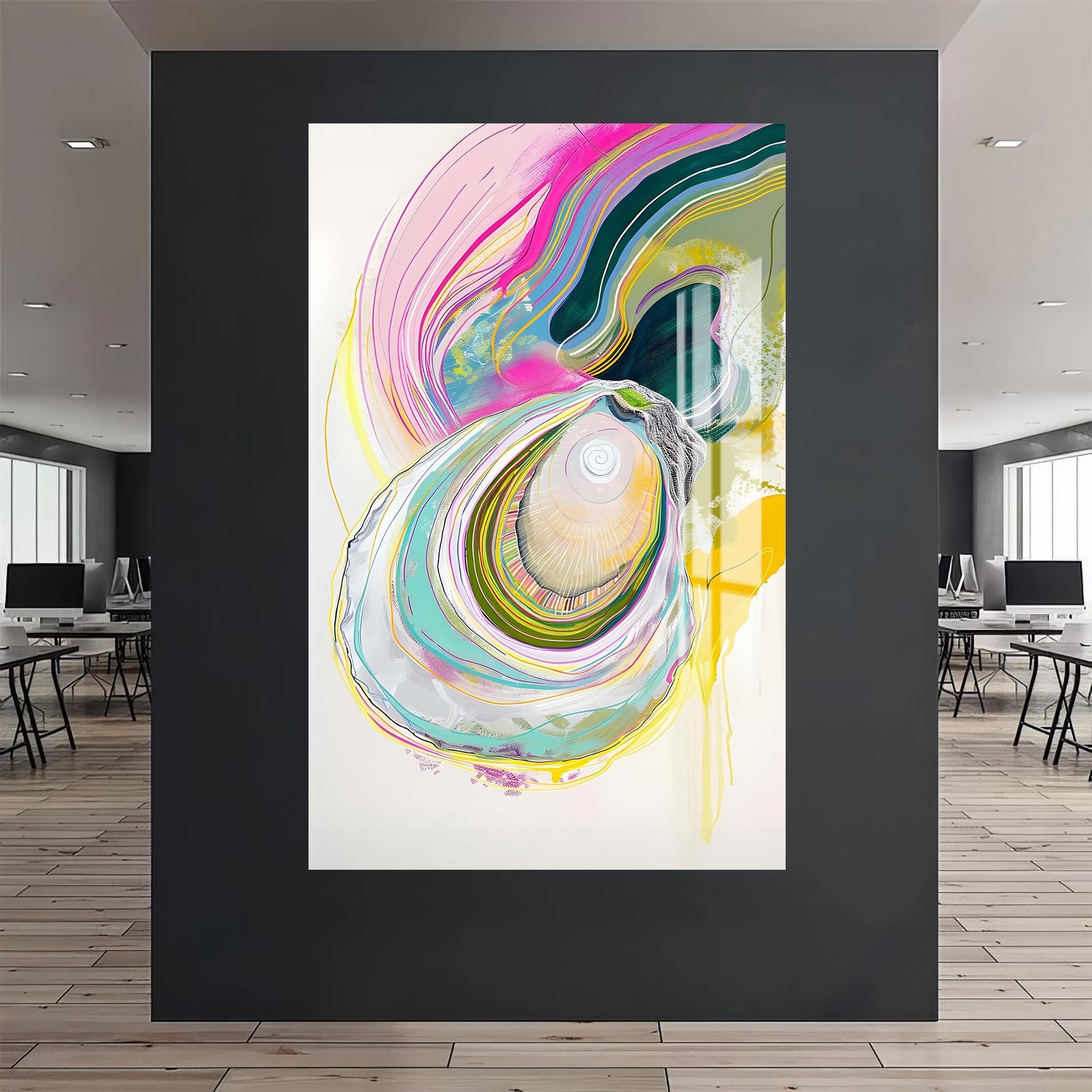 Artronauts Glass Print Abstract Oyster-Tempered Glass Wall Art