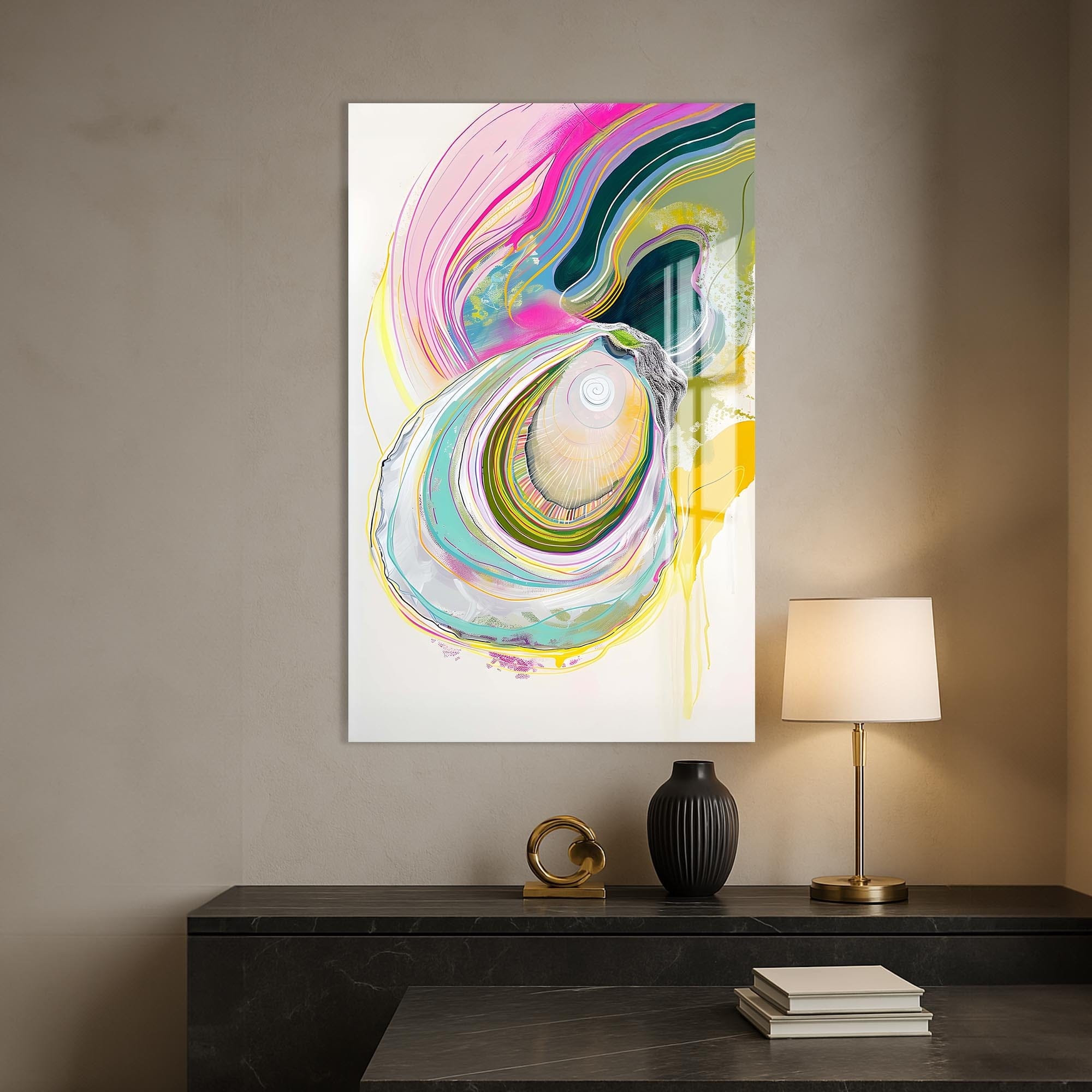 Artronauts Glass Print Abstract Oyster-Tempered Glass Wall Art