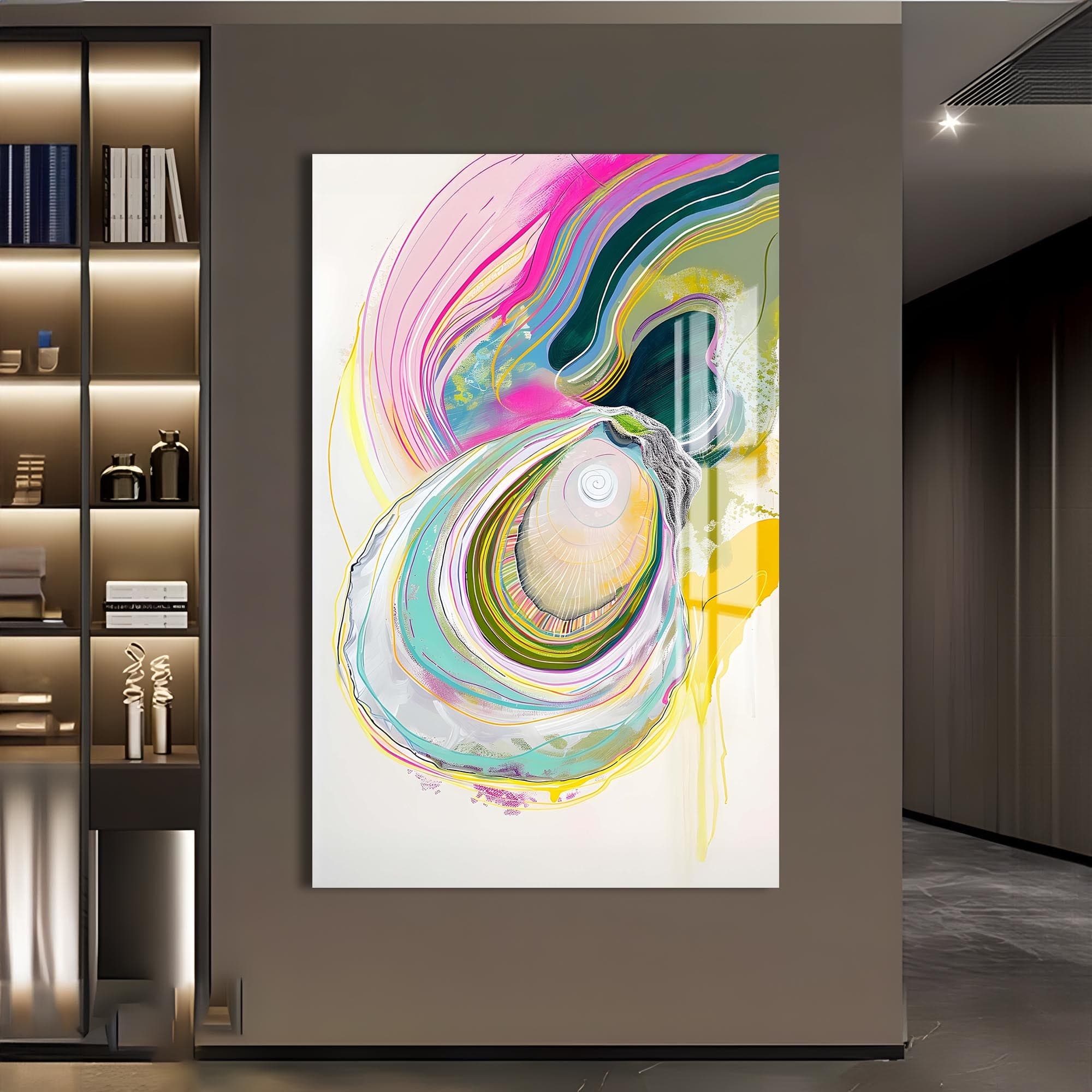 Artronauts Glass Print Abstract Oyster-Tempered Glass Wall Art