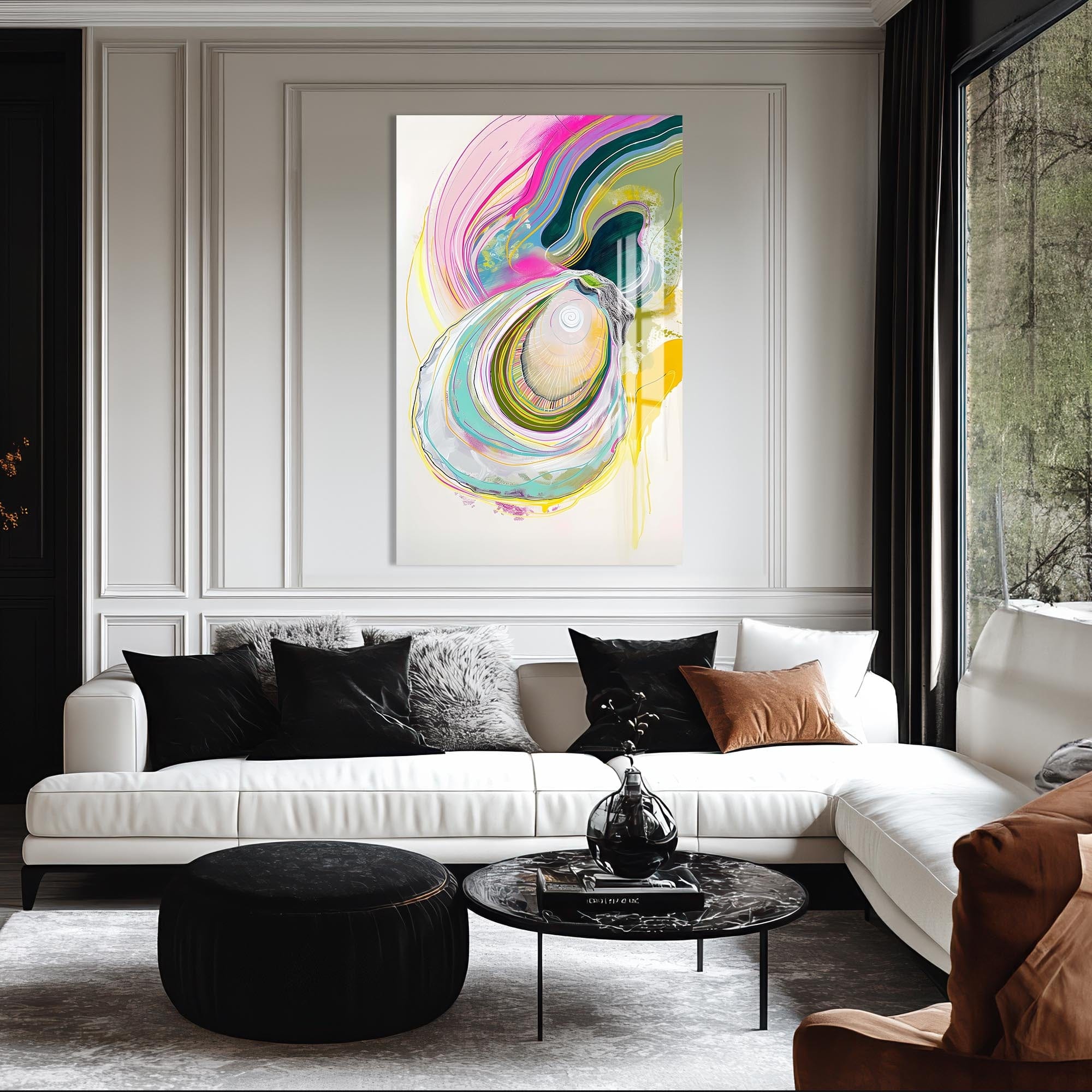Artronauts Glass Print Abstract Oyster-Tempered Glass Wall Art