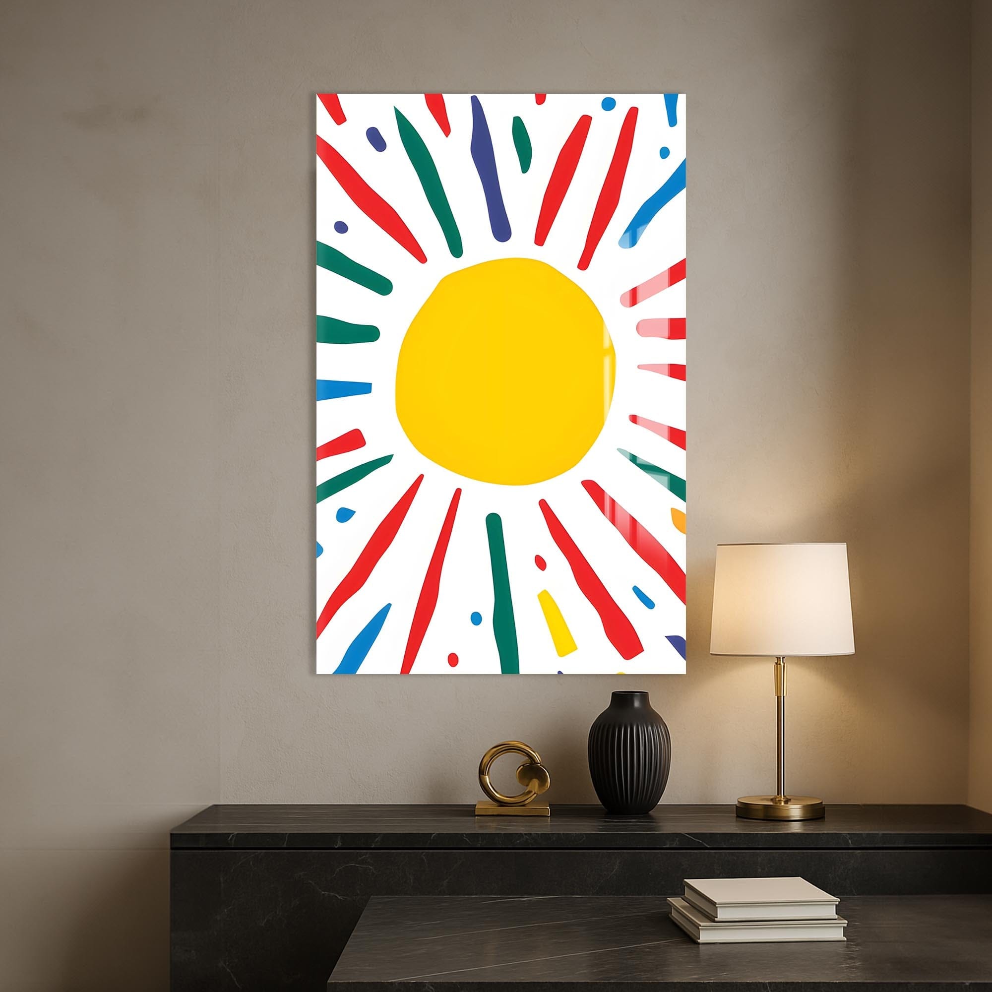 Artronauts Glass Print Abstract Sunburst II-Tempered Glass Wall Art