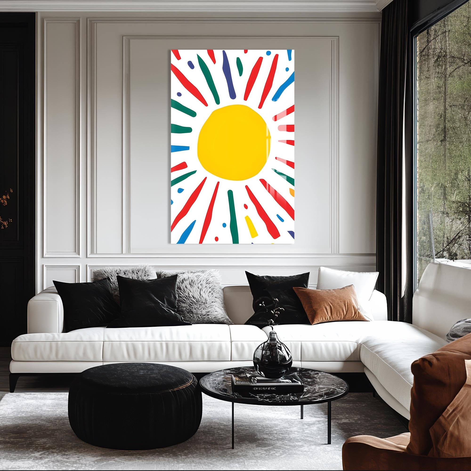 Artronauts Glass Print Abstract Sunburst II-Tempered Glass Wall Art