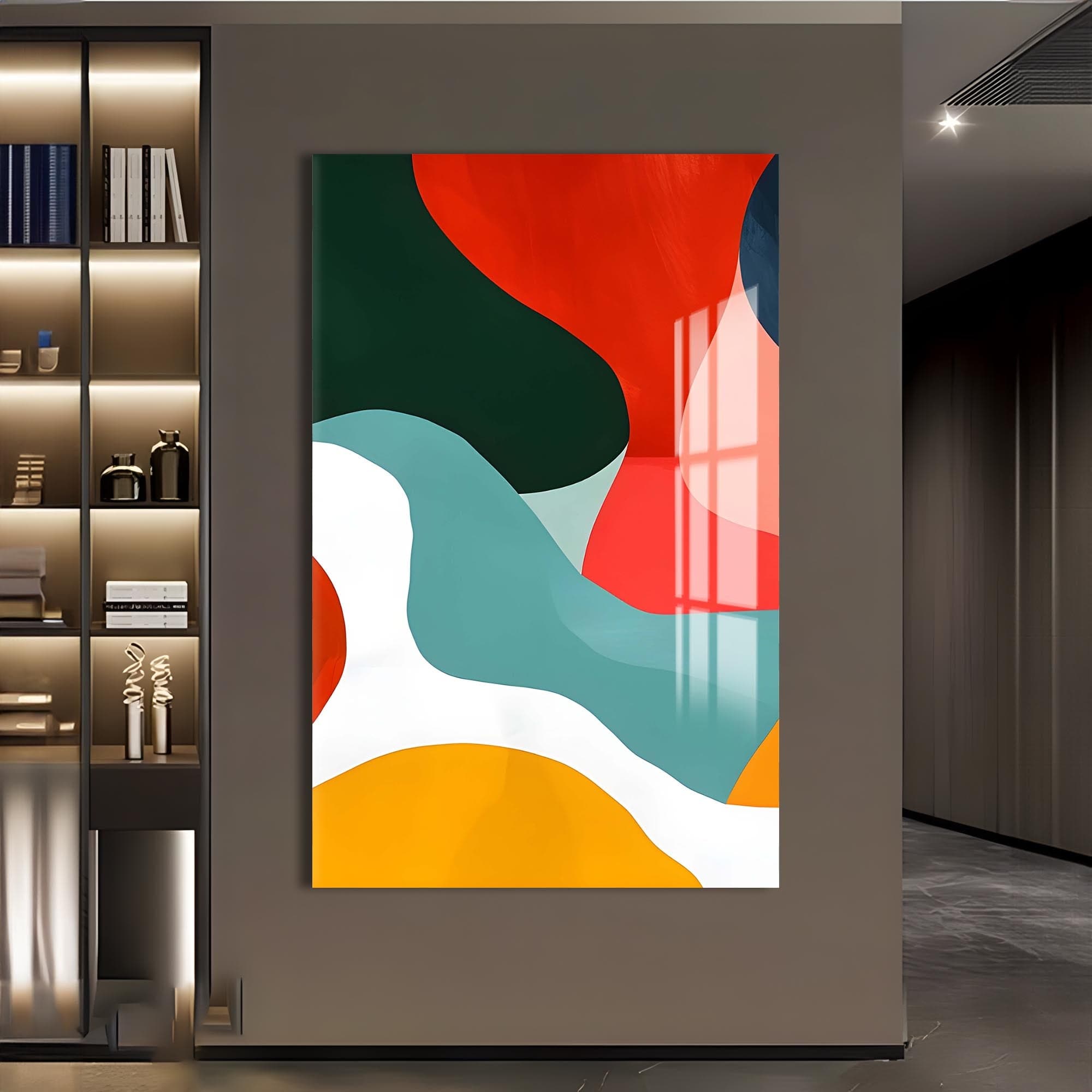 Artronauts Glass Print Organic Colour Blocks-Abstract Tempered Glass Wall Art