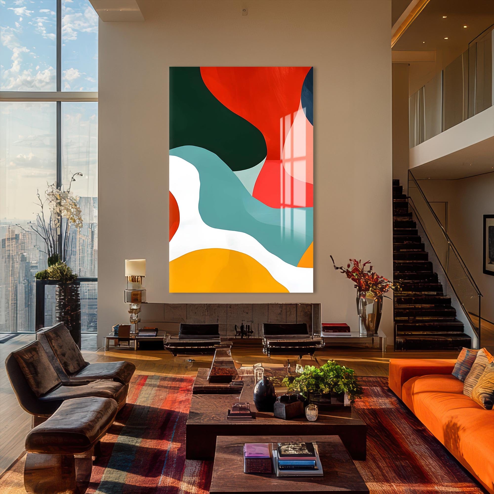 Artronauts Glass Print Organic Colour Blocks-Abstract Tempered Glass Wall Art