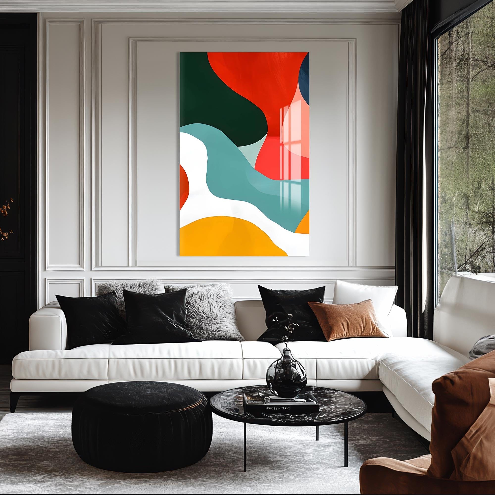 Artronauts Glass Print Organic Colour Blocks-Abstract Tempered Glass Wall Art