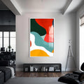 Artronauts Glass Print S | 72x46 cm | 28.3"x18.1" / White Organic Colour Blocks-Abstract Tempered Glass Wall Art