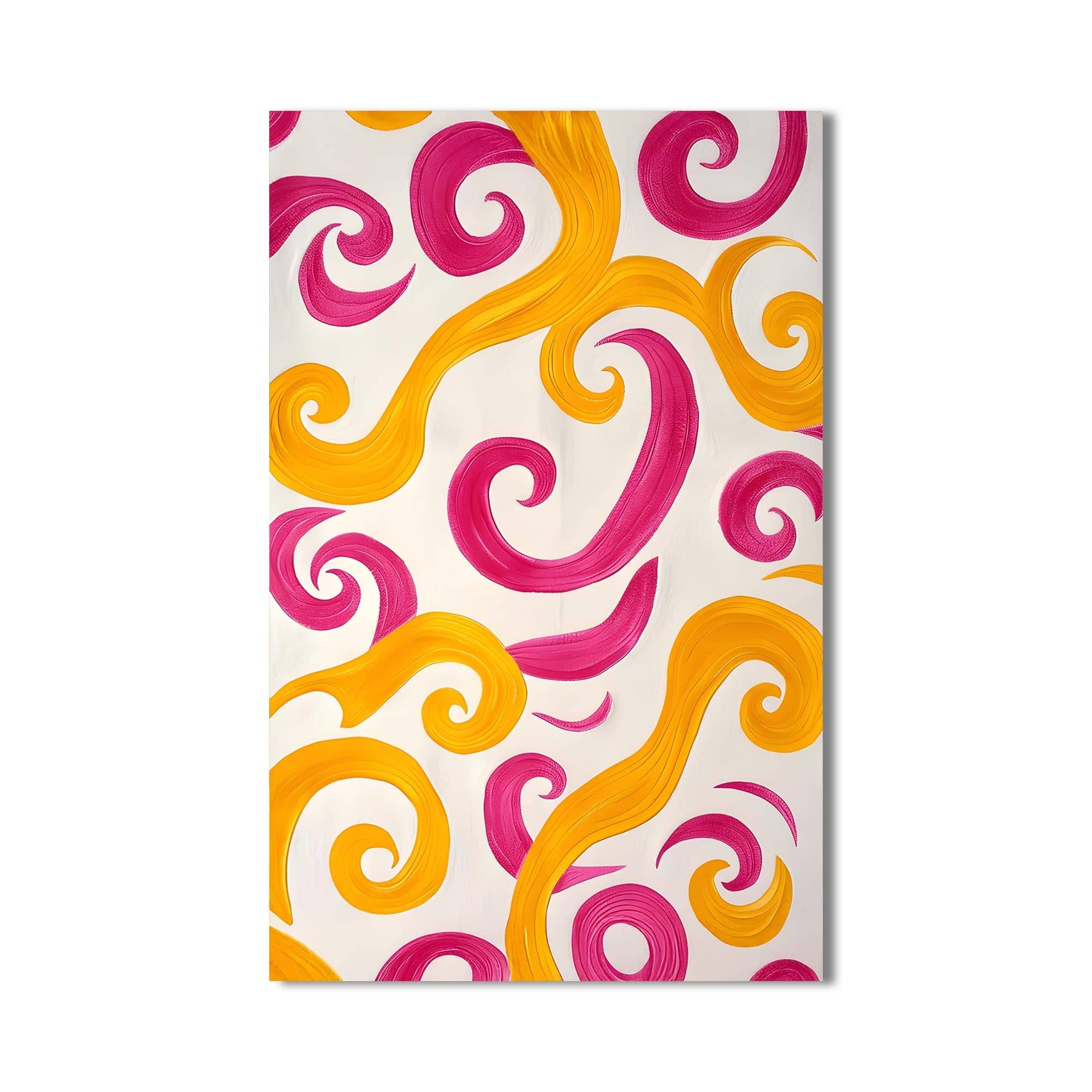 Artronauts Glass Print Pink&Yellow Swirls - Abstract Tempered Glass Wall Art