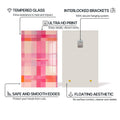 Artronauts Glass Print Pink Grid - Abstract Tempered Glass Wall Art