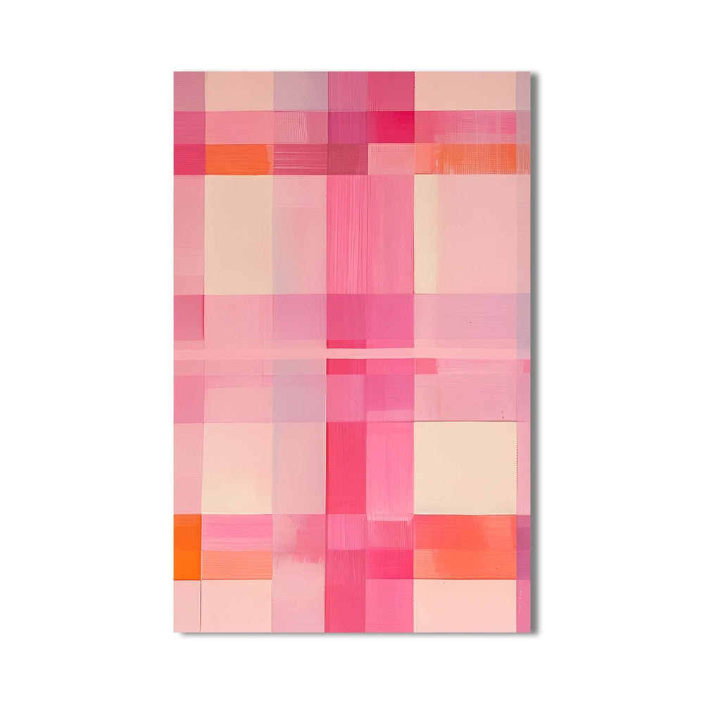 Artronauts Glass Print Pink Grid - Abstract Tempered Glass Wall Art