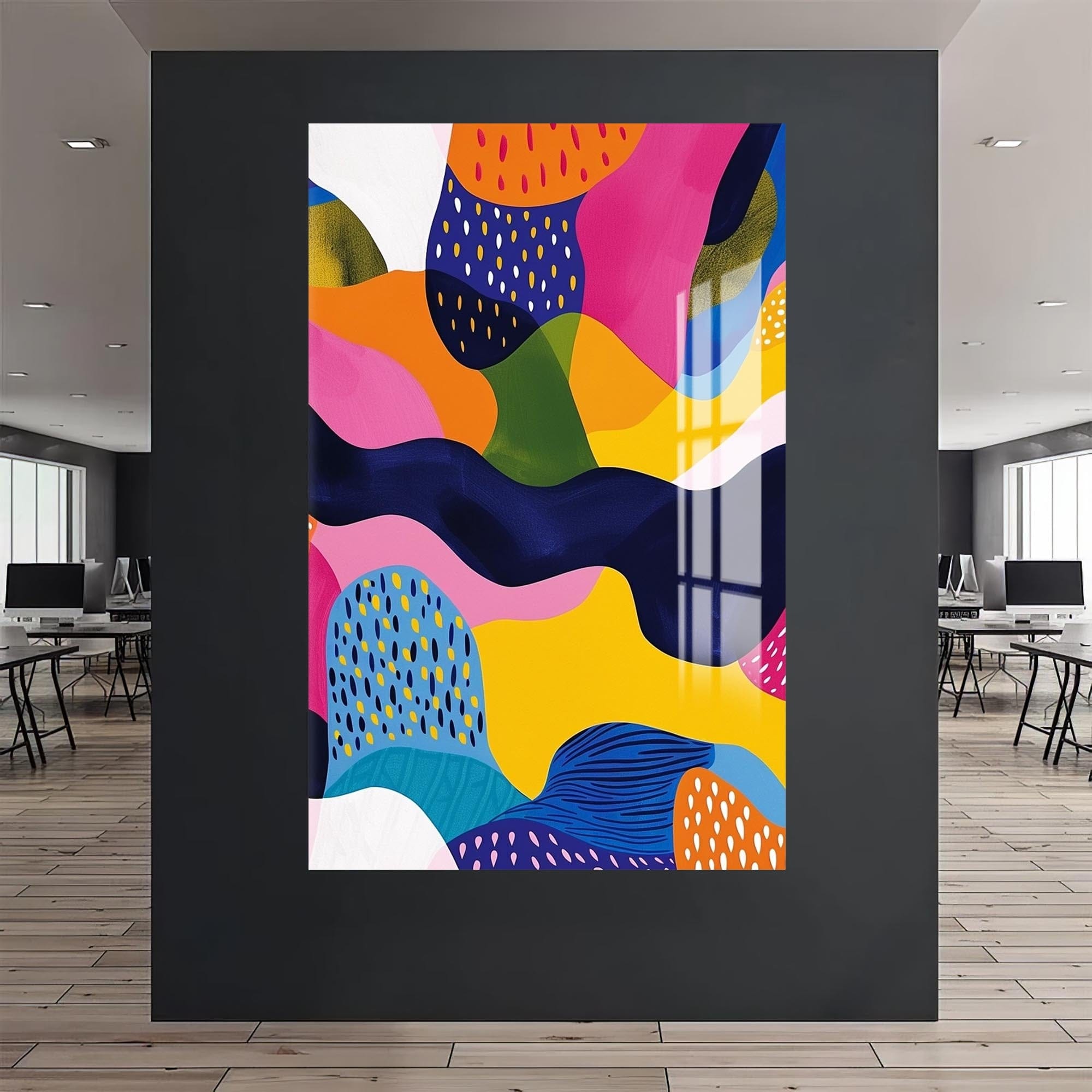 Artronauts Glass Print Vibrant Shapes- Abstract Tempered Glass Wall Art