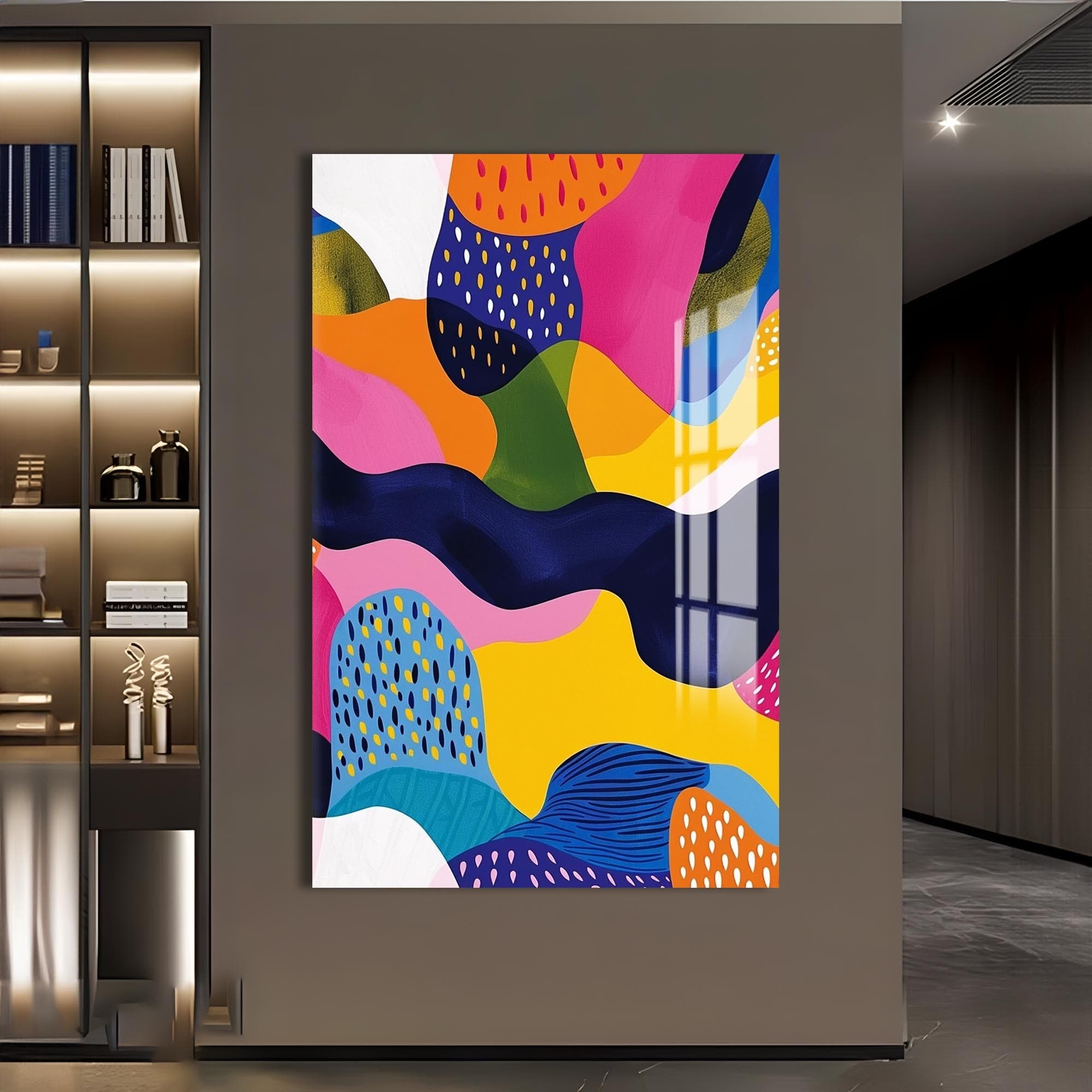 Artronauts Glass Print Vibrant Shapes- Abstract Tempered Glass Wall Art