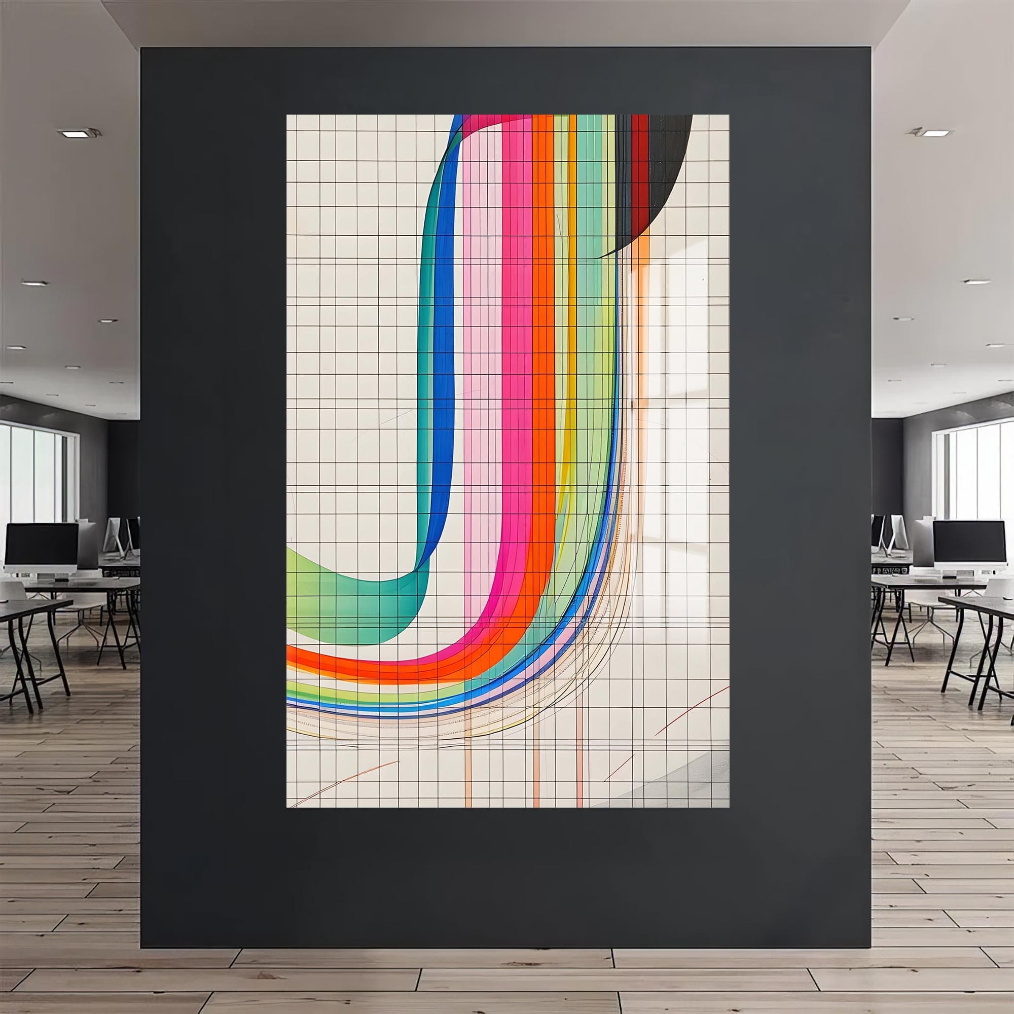 Artronauts Glass Print Grid Spectrum-  Abstract Tempered Glass Wall Art