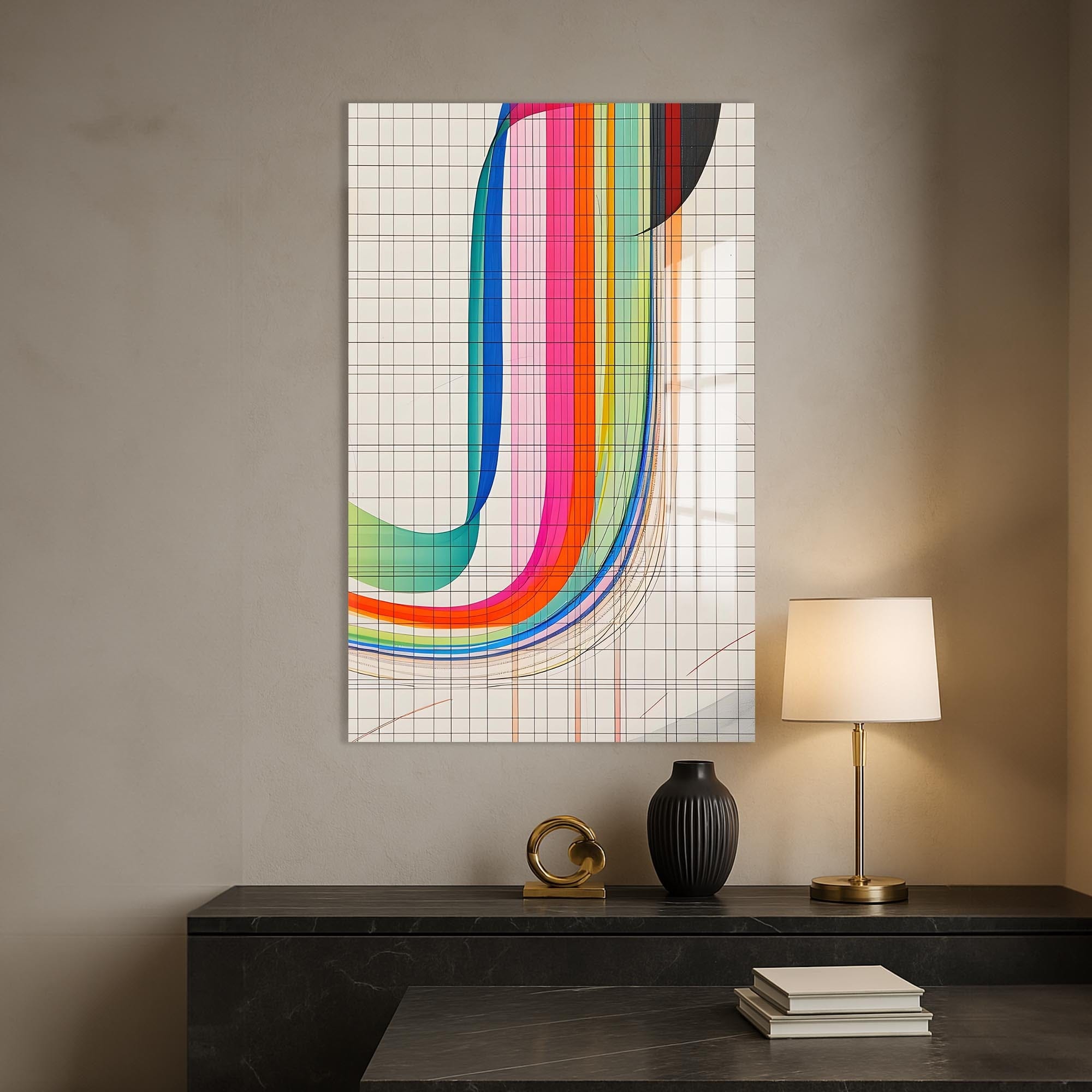 Artronauts Glass Print Grid Spectrum-  Abstract Tempered Glass Wall Art