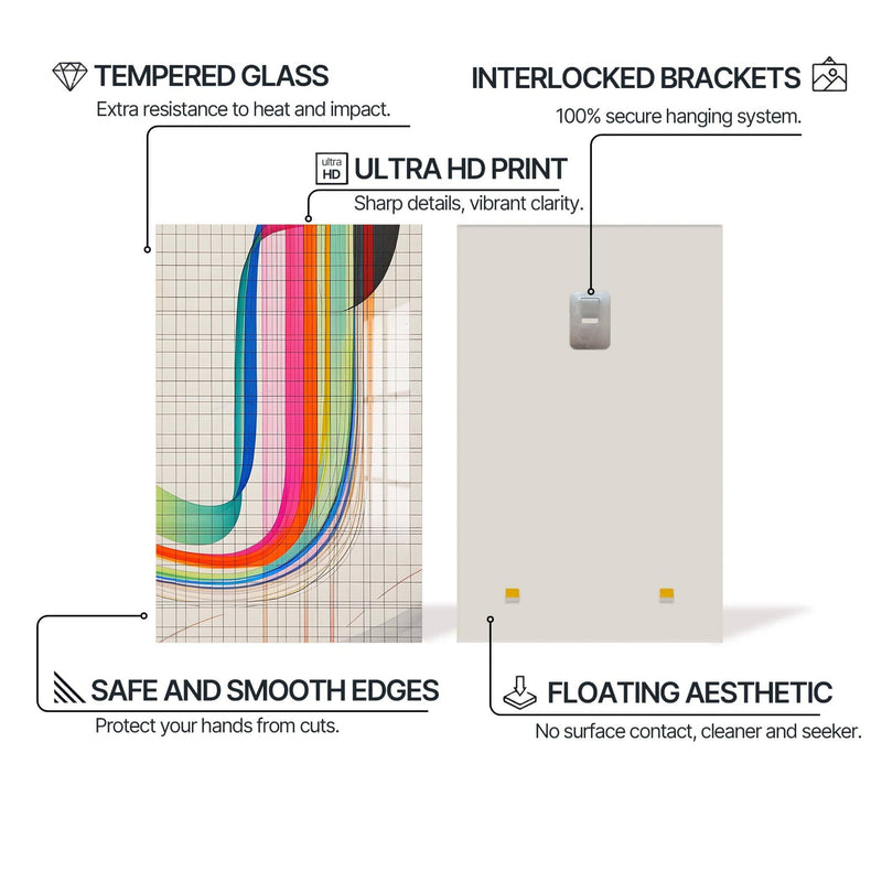 Artronauts Glass Print Grid Spectrum-  Abstract Tempered Glass Wall Art