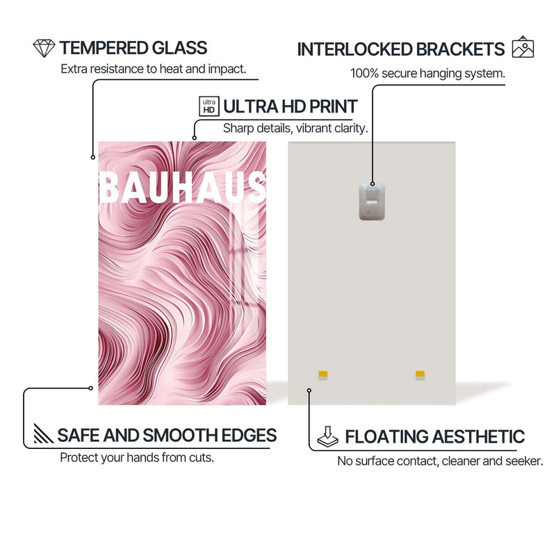Artronauts Glass Print Pink Flow- Abstract Tempered Glass Wall Art
