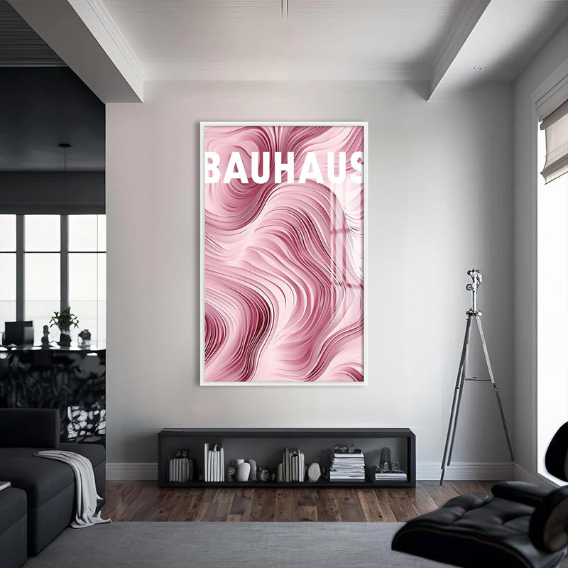 Artronauts Glass Print S | 72x46 cm | 28.3"x18.1" / White Pink Flow- Abstract Tempered Glass Wall Art