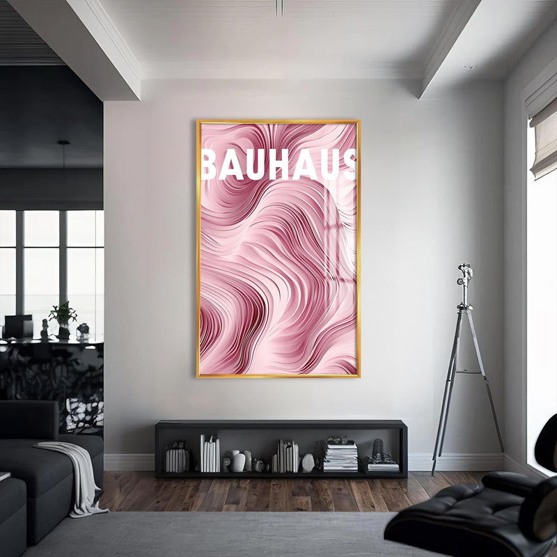 Artronauts Glass Print S | 72x46 cm | 28.3"x18.1" / Gold Pink Flow- Abstract Tempered Glass Wall Art